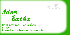 adam batha business card